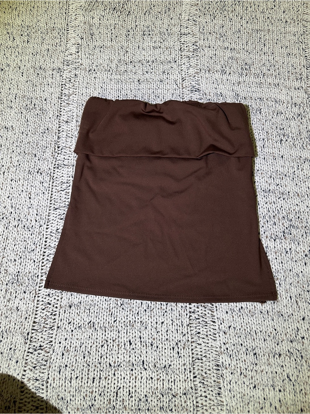 Women's Brown Fold-Over Shirt